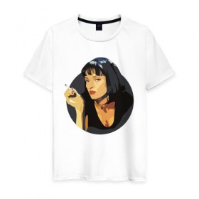 Мужская футболка хлопок с принтом Mia Pulp Fiction в городе Новоалтайск, 100% хлопок | прямой крой, круглый вырез горловины, длина до линии бедер, слегка спущенное плечо. | mia | pulp | pulp fiction | quentin tarantino | tarantino | квентин тарантино | кино | криминальное чтиво | тарантино | тарентино | торентино | торрентино | фильм | чтиво