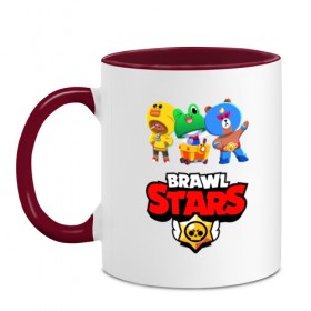 Кружка двухцветная с принтом BRAWL STARS в городе Новоалтайск, керамика | объем — 330 мл, диаметр — 80 мм. Цветная ручка и кайма сверху, в некоторых цветах — вся внутренняя часть | Тематика изображения на принте: 8 bit | brawl stars | crow | crow phoenix. | leon | leon shark | бравл старс | браво старс | ворон | игра бравл | леон | леон шарк | оборотень