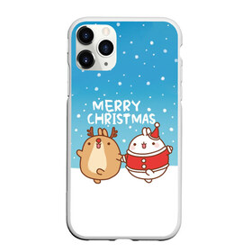 Чехол для iPhone 11 Pro Max матовый с принтом Molang Merry Christmas в городе Новоалтайск, Силикон |  | chicken | christmas | deer | korea | molang | newyear | piupiu | rabbit | smow | snowflakes | winter | год | зима | корея | кролик | моланг | новый | олень | пиу | рождество | снег | снежинка