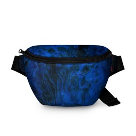 Поясная сумка 3D с принтом BLUE GLOSS в городе Новоалтайск, 100% полиэстер | плотная ткань, ремень с регулируемой длиной, внутри несколько карманов для мелочей, основное отделение и карман с обратной стороны сумки застегиваются на молнию | abstraction | blue | cosmos | gloss | kosmos | neon | trend | абстракция | акрил | акриловые | блеск | кислотный | космос | краски | синий