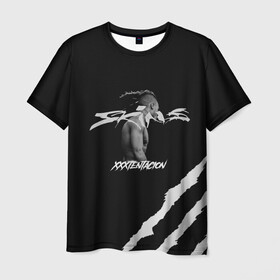 Мужская футболка 3D с принтом XXXTENTACION SKINS в городе Новоалтайск, 100% полиэфир | прямой крой, круглый вырез горловины, длина до линии бедер | bad | forever | skins | tentacion | vibes | xtentacion | xxxtentacion | бэд | вайбс | икс | скинс | тентасьён | тентасьон | форевер