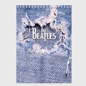 Скетчбук с принтом The Beatles в городе Новоалтайск, 100% бумага
 | 48 листов, плотность листов — 100 г/м2, плотность картонной обложки — 250 г/м2. Листы скреплены сверху удобной пружинной спиралью | Тематика изображения на принте: england | group | jeans | legend | liverpool | music | rock | the beatles | англия | битлз | группа | джинса | легенда | ливерпуль | музыка | рок