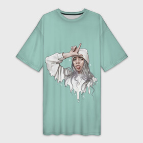Платье-футболка 3D с принтом Billie Eilish Mint Art в городе Новоалтайск,  |  | bad | bad guy | billi | billie | billie eilish | eilish | good girl | music | swag | айлиш | беляш | били | били айлиш | билли | билли айлиш | билли эйлиш | биляш | музка | певица | эйлиш