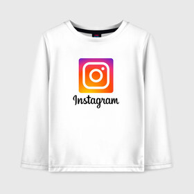 Детский лонгслив хлопок с принтом INSTAGRAM в городе Новоалтайск, 100% хлопок | круглый вырез горловины, полуприлегающий силуэт, длина до линии бедер | insta | instagram | instagramm | social | видео | инста | инстаграм | инстаграмм | приложение | социальная сеть | фото