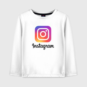 Детский лонгслив хлопок с принтом INSTAGRAM в городе Новоалтайск, 100% хлопок | круглый вырез горловины, полуприлегающий силуэт, длина до линии бедер | insta | instagram | instagramm | social | видео | инста | инстаграм | инстаграмм | приложение | социальная сеть | фото
