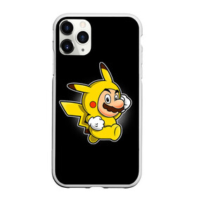 Чехол для iPhone 11 Pro Max матовый с принтом Марио в костюме пикачу в городе Новоалтайск, Силикон |  | Тематика изображения на принте: 2 в 1 | mario | pikachy | pokemon | аниме | водопроводчик | комбо | косплей | костюм | луиджи | марио | пикачу | покемоны