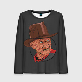 Женский лонгслив 3D Freddy Krueger: в городе Новоалтайск, 100% полиэстер | длинные рукава, круглый вырез горловины, полуприлегающий силуэт | freddy krueger | friday the 13th | пятница 13 | фредди крюгер
