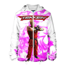 Мужская куртка 3D с принтом Пол Феникс в городе Новоалтайск, ткань верха — 100% полиэстер, подклад — флис | прямой крой, подол и капюшон оформлены резинкой с фиксаторами, два кармана без застежек по бокам, один большой потайной карман на груди. Карман на груди застегивается на липучку | Тематика изображения на принте: paul phoenix | tekken | игры | пол феникс | тейкен