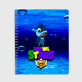 Тетрадь с принтом BRAWL STARS х LEON FISH в городе Новоалтайск, 100% бумага | 48 листов, плотность листов — 60 г/м2, плотность картонной обложки — 250 г/м2. Листы скреплены сбоку удобной пружинной спиралью. Уголки страниц и обложки скругленные. Цвет линий — светло-серый
 | brawlstars | dinoleon | dinosaur | fish | leon | ninza | ninzaleon | roboleon | wolf | битваогней | бравлстарc | бравлстарз | волк | игра | игры | леон | мультик | оборотень | роболеон | старз