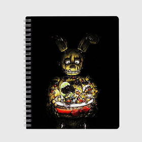 Тетрадь с принтом Five Nights At Freddys в городе Новоалтайск, 100% бумага | 48 листов, плотность листов — 60 г/м2, плотность картонной обложки — 250 г/м2. Листы скреплены сбоку удобной пружинной спиралью. Уголки страниц и обложки скругленные. Цвет линий — светло-серый
 | five nights at freddys | foxy | freddy | аниматроники | игра | компьютерная игра | робот | фокси | фредди | чика