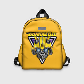 Детский рюкзак 3D с принтом Трансформеры Bumblebee в городе Новоалтайск, 100% полиэстер | лямки с регулируемой длиной, сверху петелька, чтобы рюкзак можно было повесить на вешалку. Основное отделение закрывается на молнию, как и внешний карман. Внутри дополнительный карман. По бокам два дополнительных кармашка | Тематика изображения на принте: bumblebee | transformers | автоботы | бамблби | мегатрон | оптимус прайм | роботы | трансформеры