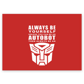Поздравительная открытка с принтом Трансформеры Avtobot в городе Новоалтайск, 100% бумага | плотность бумаги 280 г/м2, матовая, на обратной стороне линовка и место для марки
 | bumblebee | transformers | автоботы | бамблби | мегатрон | оптимус прайм | роботы | трансформеры