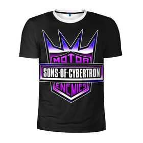 Мужская футболка 3D спортивная с принтом Sons of cybertron в городе Новоалтайск, 100% полиэстер с улучшенными характеристиками | приталенный силуэт, круглая горловина, широкие плечи, сужается к линии бедра | bumblebee | transformers | автоботы | бамблби | мегатрон | оптимус прайм | роботы | трансформеры