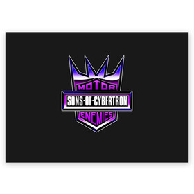 Поздравительная открытка с принтом Sons of cybertron в городе Новоалтайск, 100% бумага | плотность бумаги 280 г/м2, матовая, на обратной стороне линовка и место для марки
 | bumblebee | transformers | автоботы | бамблби | мегатрон | оптимус прайм | роботы | трансформеры