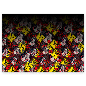 Поздравительная открытка с принтом Отель Хазбин в городе Новоалтайск, 100% бумага | плотность бумаги 280 г/м2, матовая, на обратной стороне линовка и место для марки
 | Тематика изображения на принте: hazbin | hazbin hotel | pattern | анимация | лого | мультсериал | мультфильм | надпись | отель хазбин | паттерн | сериал