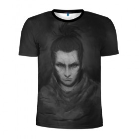 Мужская футболка 3D спортивная с принтом Sekiro Art в городе Новоалтайск, 100% полиэстер с улучшенными характеристиками | приталенный силуэт, круглая горловина, широкие плечи, сужается к линии бедра | Тематика изображения на принте: art | die | game | ninja | sekiro | shadows | twice | арт | игра | ниндзя | самураи | самурай | синобу | япония