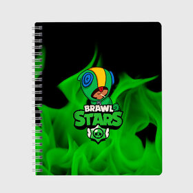 Тетрадь с принтом BRAWL STARS LEON в городе Новоалтайск, 100% бумага | 48 листов, плотность листов — 60 г/м2, плотность картонной обложки — 250 г/м2. Листы скреплены сбоку удобной пружинной спиралью. Уголки страниц и обложки скругленные. Цвет линий — светло-серый
 | 2020 | android | brawl stars | crow | games | leon | mobile game | stars | бравл старс | ворон | игры | леон | мобильные игры