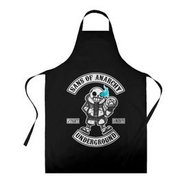 Фартук 3D с принтом Undertale. Sans of Anarchy в городе Новоалтайск, 100% полиэстер | общий размер — 65 х 85 см, ширина нагрудника — 26 см, горловина — 53 см, длина завязок — 54 см, общий обхват в поясе — 173 см. Принт на завязках и на горловине наносится с двух сторон, на основной части фартука — только с внешней стороны | asriel | chara | dreemurr | fight | frisk | gamer | mercy | rpg | sans | skeleton | undertale | азриэль | андертэйл | дримурр | история | подземная | санс | сказка | скелет | фриск | чара