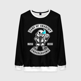 Женский свитшот 3D с принтом Undertale. Sans of Anarchy в городе Новоалтайск, 100% полиэстер с мягким внутренним слоем | круглый вырез горловины, мягкая резинка на манжетах и поясе, свободная посадка по фигуре | asriel | chara | dreemurr | fight | frisk | gamer | mercy | rpg | sans | skeleton | undertale | азриэль | андертэйл | дримурр | история | подземная | санс | сказка | скелет | фриск | чара