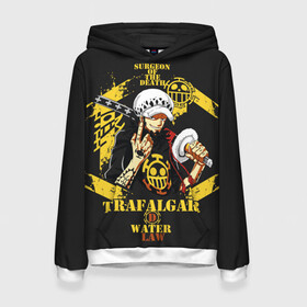 Женская толстовка 3D с принтом One Piece  Trafalgar Water в городе Новоалтайск, 100% полиэстер  | двухслойный капюшон со шнурком для регулировки, мягкие манжеты на рукавах и по низу толстовки, спереди карман-кенгуру с мягким внутренним слоем. | anime | kaido | luffy | manga | one piece | theory | zoro | большой куш | ван | луффи | манга | манки д | мульт | пираты | пис | рыжий | сёнэн | сериал | шанкс