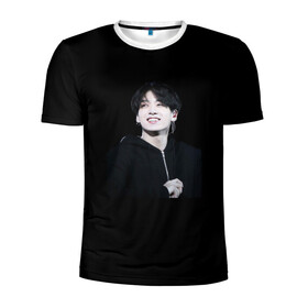 Мужская футболка 3D спортивная с принтом BTS. Jeon JungKook. в городе Новоалтайск, 100% полиэстер с улучшенными характеристиками | приталенный силуэт, круглая горловина, широкие плечи, сужается к линии бедра | Тематика изображения на принте: bts | jeon | jungkook | бтс | чонгук