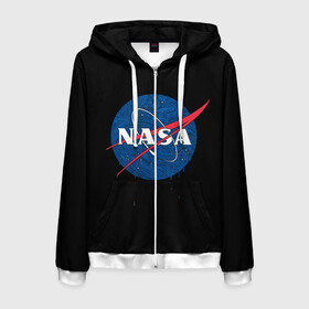 Мужская толстовка 3D на молнии с принтом NASA Краски в городе Новоалтайск, 100% полиэстер | длина до линии бедра, манжеты и пояс оформлены мягкой тканевой резинкой, двухслойный капюшон со шнурком для регулировки, спереди молния, по бокам два кармана | mars | nasa | paint | space | stars | x | брызги | галактика | звезда | звезды | илон | капли | капля | космос | краски | марс | маск | наса | потеки | пятна | пятно | разводы | цвет | цвета