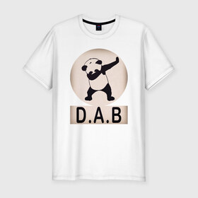 Мужская футболка хлопок Slim с принтом DAB Panda в городе Новоалтайск, 92% хлопок, 8% лайкра | приталенный силуэт, круглый вырез ворота, длина до линии бедра, короткий рукав | best | dab | dabbig | dance | freedom | hip hop | music | panda | rap | даб | даббинг | животные | крутой | лучший | медведь | музыка | панда | рэп | рэпер | свобода | танец | хип хоп