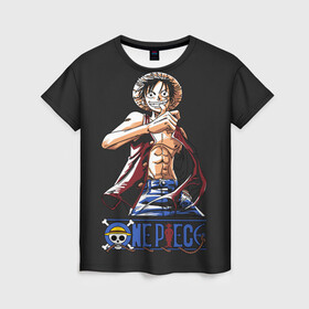Женская футболка 3D с принтом лайк One Piece  в городе Новоалтайск, 100% полиэфир ( синтетическое хлопкоподобное полотно) | прямой крой, круглый вырез горловины, длина до линии бедер | anime | kaido | luffy | manga | one piece | theory | zoro | большой куш | ван | луффи | манга | манки д | мульт | пираты | пис | рыжий | сёнэн | сериал | шанкс