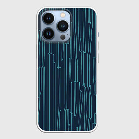 Чехол для iPhone 13 Pro с принтом Стильный узор в городе Новоалтайск,  |  | абстрактное | голубое | полоса | полосы | синее | узор | узоры | чёрное | эфемерное