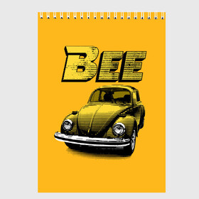 Скетчбук с принтом Transformers Bee в городе Новоалтайск, 100% бумага
 | 48 листов, плотность листов — 100 г/м2, плотность картонной обложки — 250 г/м2. Листы скреплены сверху удобной пружинной спиралью | bumblebee | transformers | автоботы | бамблби | мегатрон | оптимус прайм | роботы | трансформеры