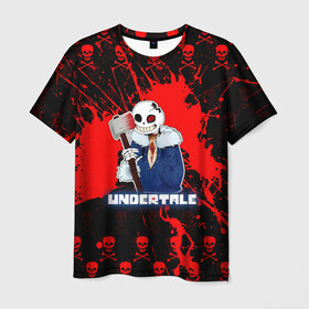 Мужская футболка 3D с принтом UNDERTALE. в городе Новоалтайск, 100% полиэфир | прямой крой, круглый вырез горловины, длина до линии бедер | asriel dreemurr | chara | frisk | sans | undertale | азриэль дримурр | андертейл | андрайн | гастер | меттатон | санс | фриск | чара