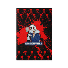 Обложка для паспорта матовая кожа с принтом UNDERTALE. в городе Новоалтайск, натуральная матовая кожа | размер 19,3 х 13,7 см; прозрачные пластиковые крепления | Тематика изображения на принте: asriel dreemurr | chara | frisk | sans | undertale | азриэль дримурр | андертейл | андрайн | гастер | меттатон | санс | фриск | чара