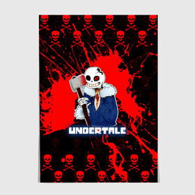 Постер с принтом UNDERTALE. в городе Новоалтайск, 100% бумага
 | бумага, плотность 150 мг. Матовая, но за счет высокого коэффициента гладкости имеет небольшой блеск и дает на свету блики, но в отличии от глянцевой бумаги не покрыта лаком | asriel dreemurr | chara | frisk | sans | undertale | азриэль дримурр | андертейл | андрайн | гастер | меттатон | санс | фриск | чара