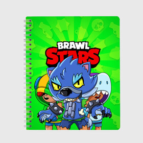 Тетрадь с принтом BRAWL STARS LEON в городе Новоалтайск, 100% бумага | 48 листов, плотность листов — 60 г/м2, плотность картонной обложки — 250 г/м2. Листы скреплены сбоку удобной пружинной спиралью. Уголки страниц и обложки скругленные. Цвет линий — светло-серый
 | brawl stars | brawl stars leon | brawler | leon | shark | werewolf | акула | бравл старз | бравлер | леон | оборотень