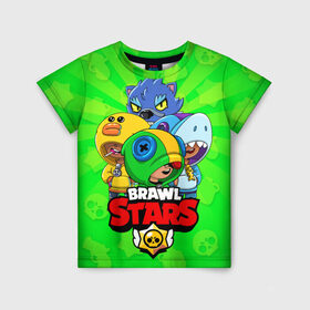 Детская футболка 3D с принтом BRAWL STARS LEON в городе Новоалтайск, 100% гипоаллергенный полиэфир | прямой крой, круглый вырез горловины, длина до линии бедер, чуть спущенное плечо, ткань немного тянется | brawl stars | brawl stars leon | brawler | leon | sally | shark | werewolf | акула | бравл старз | бравлер | леон | оборотень | салли
