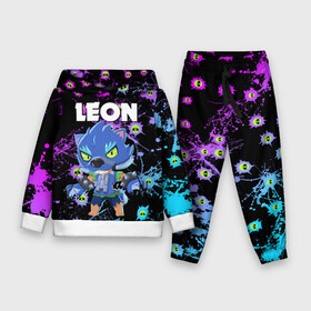 Детский костюм 3D (с толстовкой) с принтом BRAWL STARS ОБОРОТЕНЬ LEON. в городе Новоалтайск,  |  | Тематика изображения на принте: brawl stars | leon | moba | pattern | бравл старс | брызги | брызги красок | жанр | игра | леон | оборотень | оборотень leon | паттерн | череп | черепа