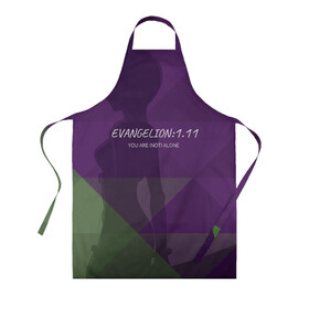 Фартук 3D с принтом Evangelion: 1.11 в городе Новоалтайск, 100% полиэстер | общий размер — 65 х 85 см, ширина нагрудника — 26 см, горловина — 53 см, длина завязок — 54 см, общий обхват в поясе — 173 см. Принт на завязках и на горловине наносится с двух сторон, на основной части фартука — только с внешней стороны | eva | evangelion | rei | you are not alone | девушка | ева | евангелион | рей | ты не один | тян