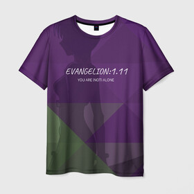 Мужская футболка 3D с принтом Evangelion: 1.11 в городе Новоалтайск, 100% полиэфир | прямой крой, круглый вырез горловины, длина до линии бедер | eva | evangelion | rei | you are not alone | девушка | ева | евангелион | рей | ты не один | тян