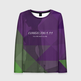 Женский лонгслив 3D с принтом Evangelion: 1.11 в городе Новоалтайск, 100% полиэстер | длинные рукава, круглый вырез горловины, полуприлегающий силуэт | eva | evangelion | rei | you are not alone | девушка | ева | евангелион | рей | ты не один | тян