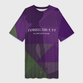 Платье-футболка 3D с принтом Evangelion: 1.11 в городе Новоалтайск,  |  | eva | evangelion | rei | you are not alone | девушка | ева | евангелион | рей | ты не один | тян