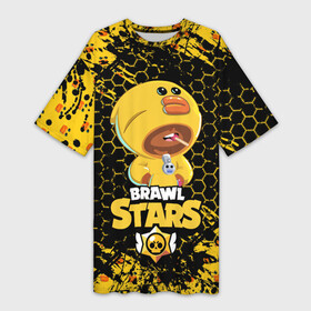 Платье-футболка 3D с принтом BRAWL STARS SALLY LEON. в городе Новоалтайск,  |  | brawl stars | leon | moba | pattern | sally leon | бравл старс | жанр | игра | леон | паттерн | утка