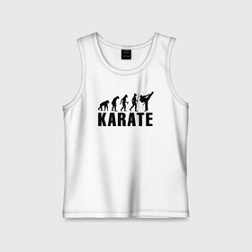 Детская майка хлопок с принтом Karate Evolution в городе Новоалтайск,  |  | боевое искусство | боец | карате | каратэ | каратэ боец | каратэ воин | каратэ до | карте кёкусинкай | кёкусинкай | киокусинкай | пустая рука | путь пустой руки | рука тан | самооборона