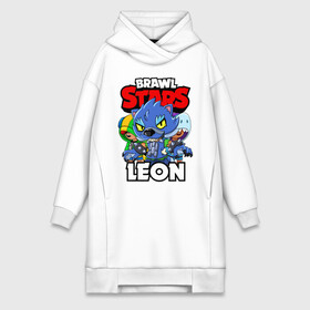 Платье-худи хлопок с принтом BRAWL STARS LEON в городе Новоалтайск,  |  | brawl stars | brawl stars leon | brawler | leon | shark | werewolf | акула | бравл старз | бравлер | леон | оборотень