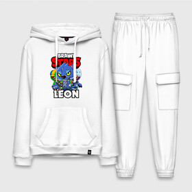 Мужской костюм хлопок с толстовкой с принтом BRAWL STARS LEON в городе Новоалтайск,  |  | brawl stars | brawl stars leon | brawler | leon | shark | werewolf | акула | бравл старз | бравлер | леон | оборотень