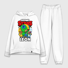 Женский костюм хлопок Oversize с принтом BRAWL STARS LEON в городе Новоалтайск,  |  | brawl stars | brawl stars leon | brawler | leon | sally | shark | акула | бравл старз | бравлер | леон | салли