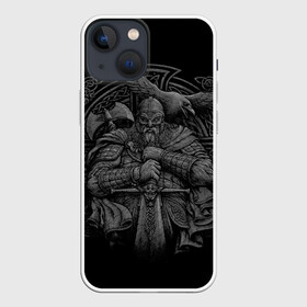 Чехол для iPhone 13 mini с принтом Викинг в городе Новоалтайск,  |  | викинг | воин | ворон | кельтские узоры | рисунок