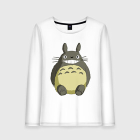 Женский лонгслив хлопок с принтом Тоторо в городе Новоалтайск, 100% хлопок |  | anime | totoro | аниме | анимэ | монстр | монстрик | персонаж | существо | тоторо | хранитель