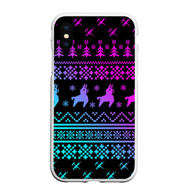 Чехол для iPhone XS Max матовый с принтом FORTNITE НОВОГОДНИЙ в городе Новоалтайск, Силикон | Область печати: задняя сторона чехла, без боковых панелей | 2020 | christmas | fortnite | happy new year | llama | marry christmas | new year | snow | winter | новогодний | новый год | снег | фортнайт