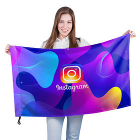 Флаг 3D с принтом Instagram Exclusive в городе Новоалтайск, 100% полиэстер | плотность ткани — 95 г/м2, размер — 67 х 109 см. Принт наносится с одной стороны | insta | instagram | instagramm | social | видео | инста | инстаграм | инстаграмм | приложение | социальная сеть | фото