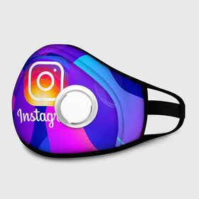 Маска из неопрена с принтом Instagram Exclusive в городе Новоалтайск, неопрен 100% | Форма огибающая нос. Резинки для ушей с дополнительной резинкой на затылке. Клапан для выдоха для активного дыхания при занятиях спортом. Эластичный материал маски и окантовки для лучшего растяжения и прилегания маски.  | Тематика изображения на принте: insta | instagram | instagramm | social | видео | инста | инстаграм | инстаграмм | приложение | социальная сеть | фото